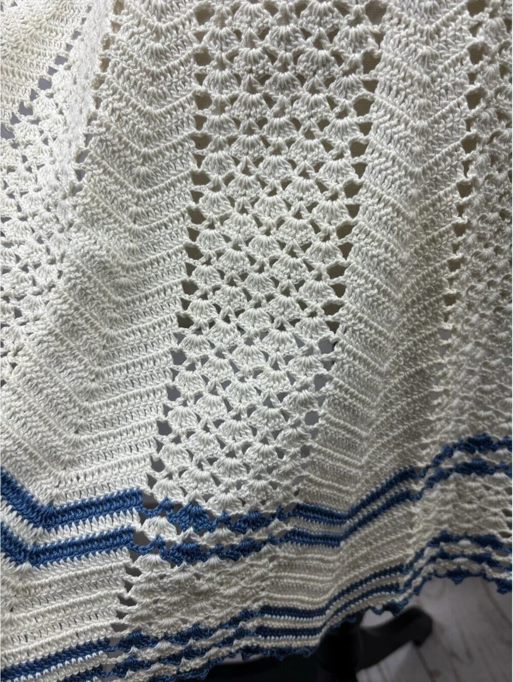 Vintage Crocheted Chevron Half Apron 40-50ss